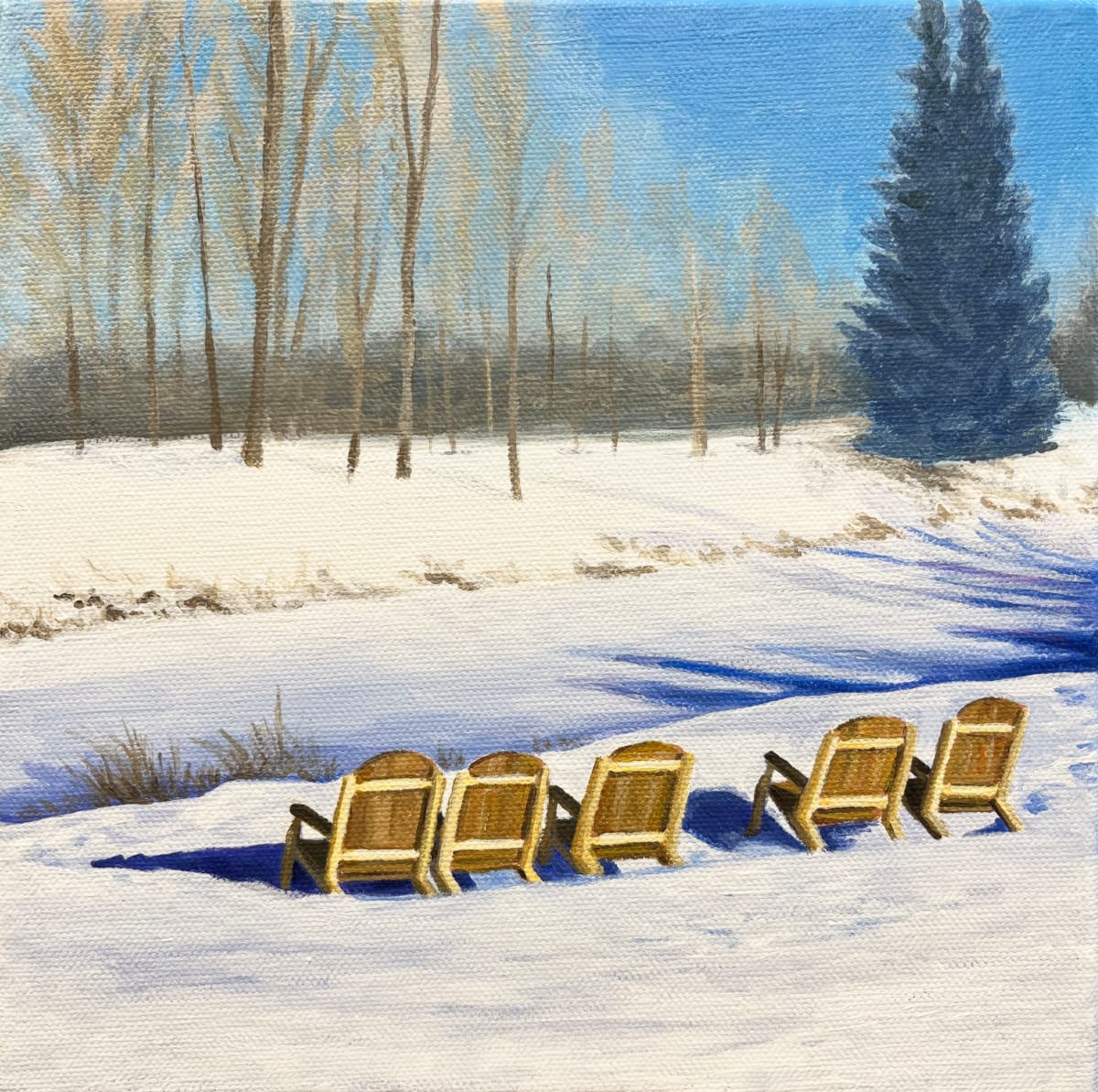 Deck Chairs in the Snow by Athena Cooper, Image 1.