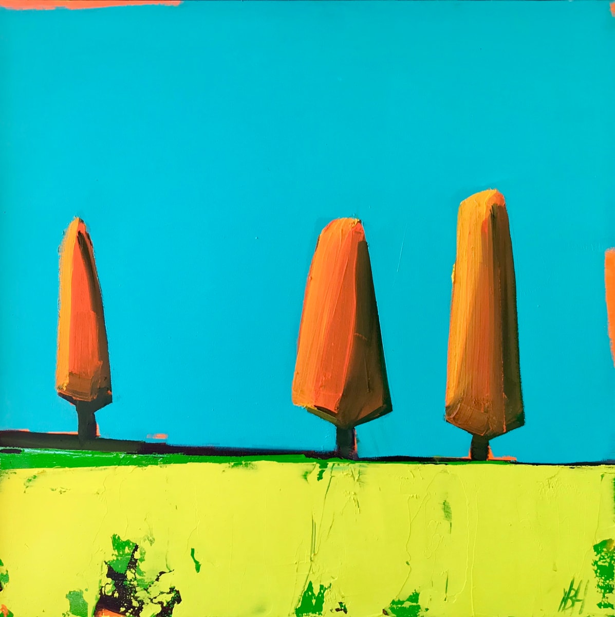 Three Tall on Yellow by Nancy B. Hartley, Image 1.