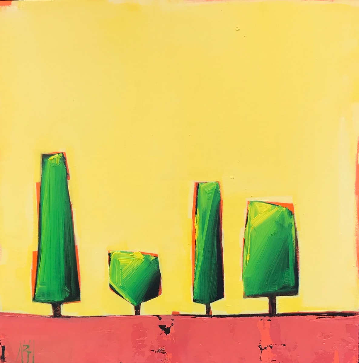 Four on Yellow by Nancy B. Hartley, Image 1.