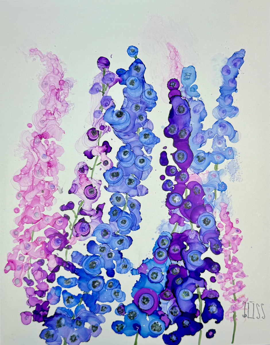 Purple Delphiniums by Barbara Liss, Image 1.