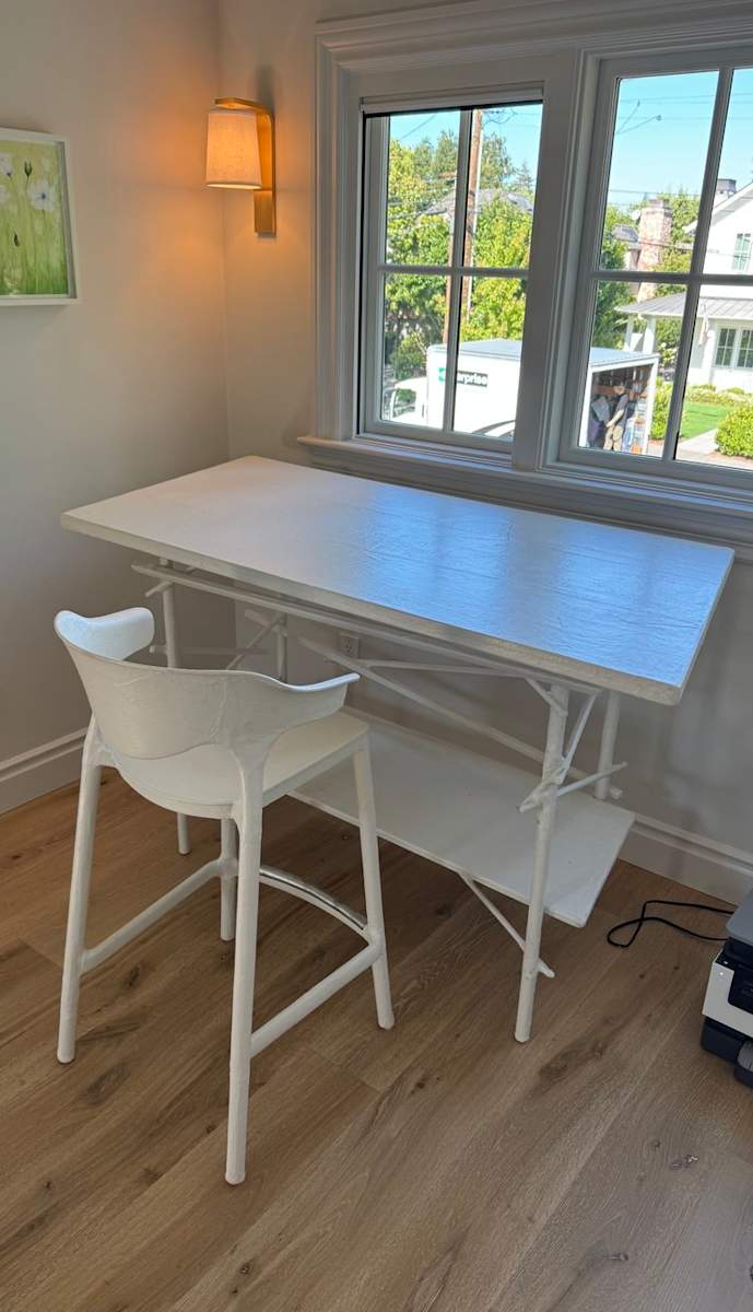 Plaster Desk and Stool by reworksHome, Image 1.