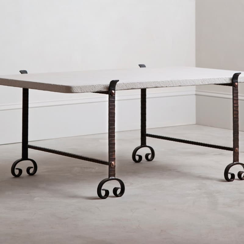 Scored Metal Coffee Table by reworksHome, Image 1.