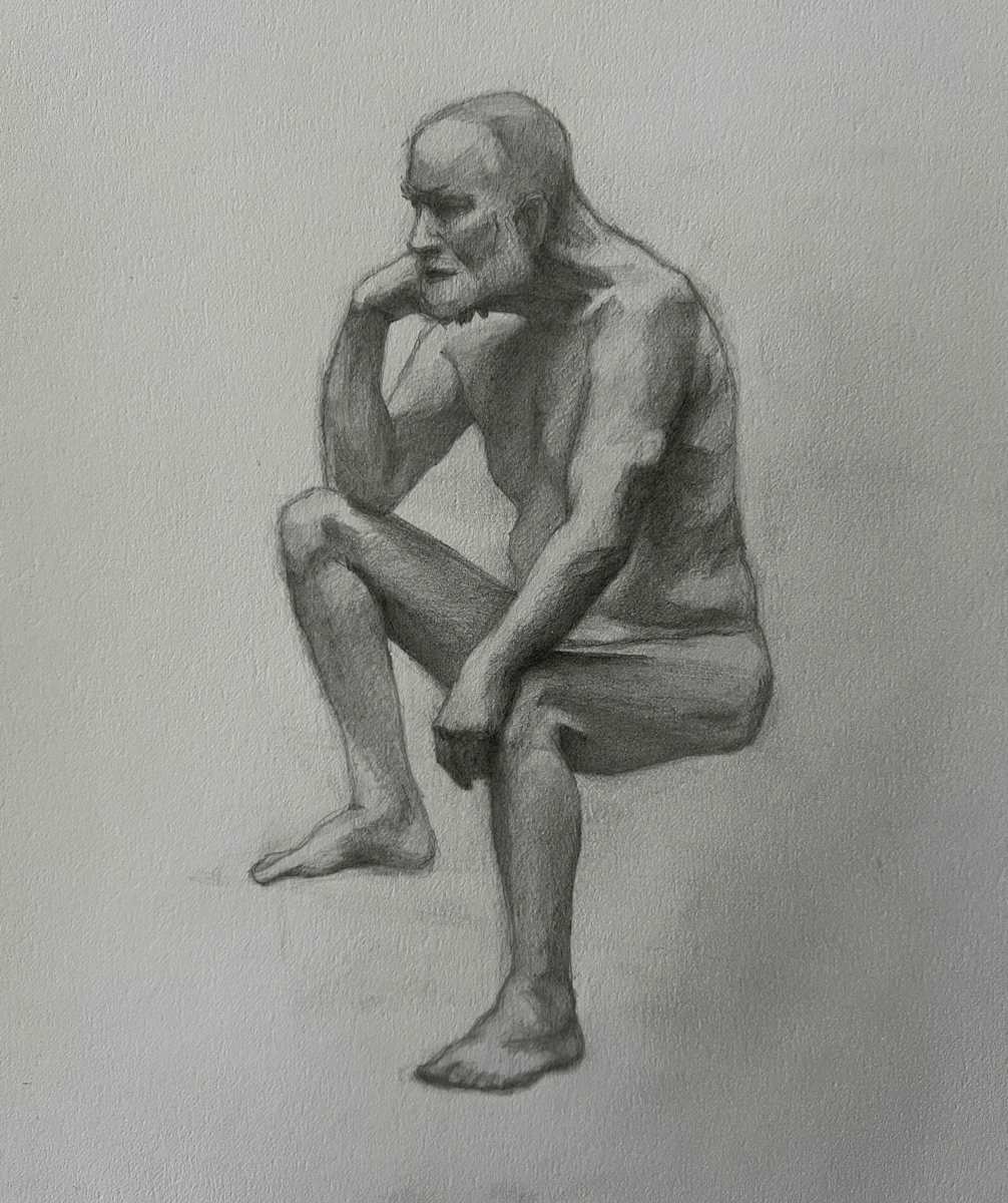 The Thinker - Pencil by Maura Rogers, Image 1.