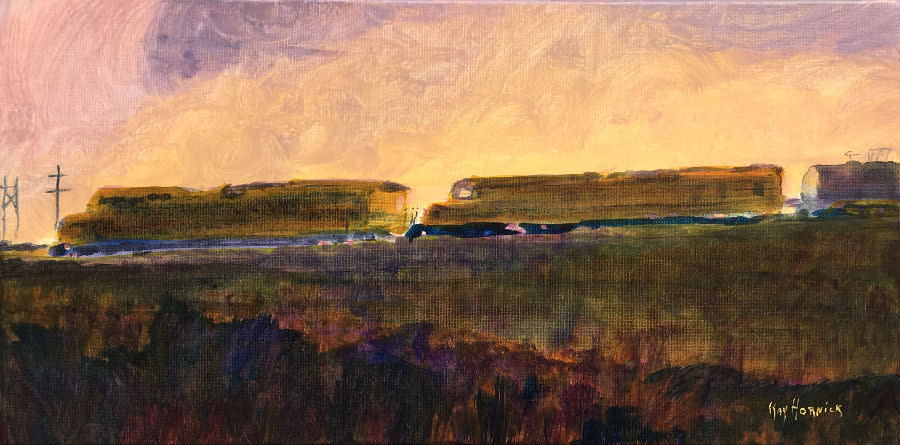 Evening Freight Train by Kay Hornick 