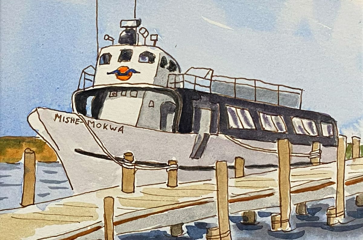 Mishe-Mokwa by Judy Kelly  Image: Passenger ferry to the Manitou Islands at Sleeping Bear Dunes National Lakeshore.