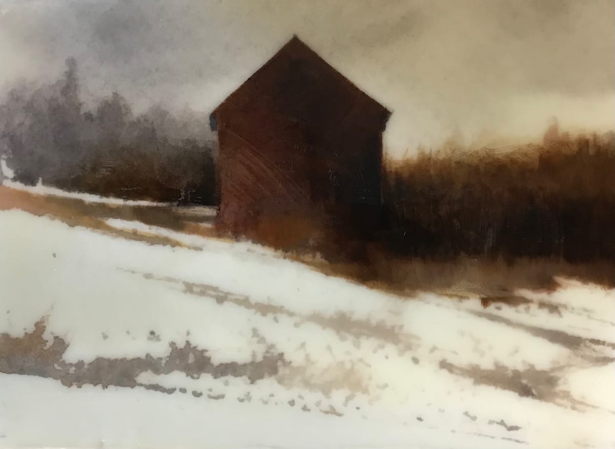 JANUARY ENCAUSTIC I (POLLIE BARN) by Charlie Hunter, Image 1.