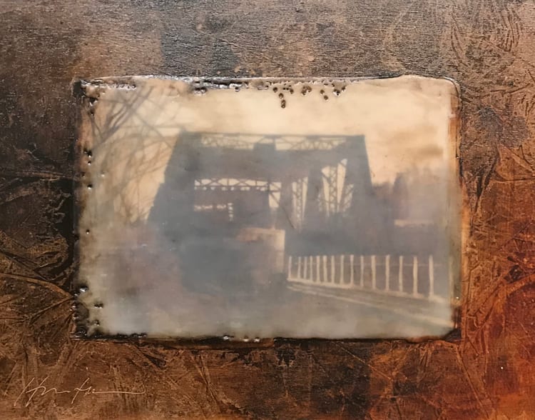 NORTH WALPOLE BRIDGE ENCAUSTIC by Charlie Hunter, Image 1.
