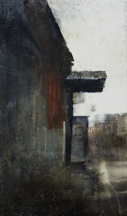 ABANDONED PAPER MILL ENCAUSTIC by Charlie Hunter 