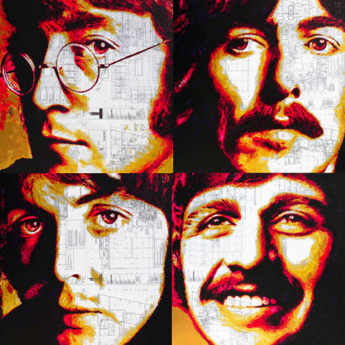 The Beatles - Plexiglass - x4 by Beatles   Image: The Beatles- 38x26