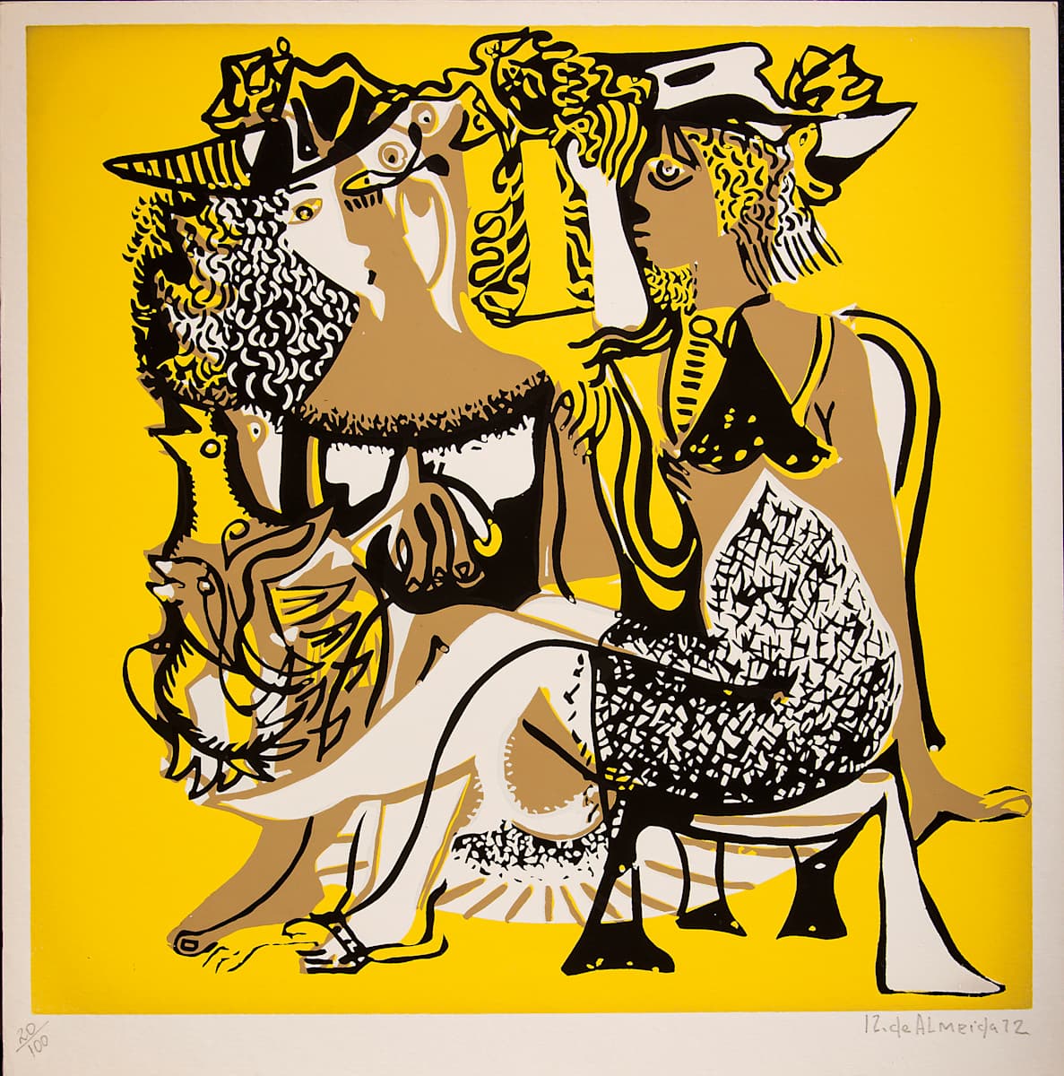 Untitled (Two Female with Two Birds) by de Almeida 
