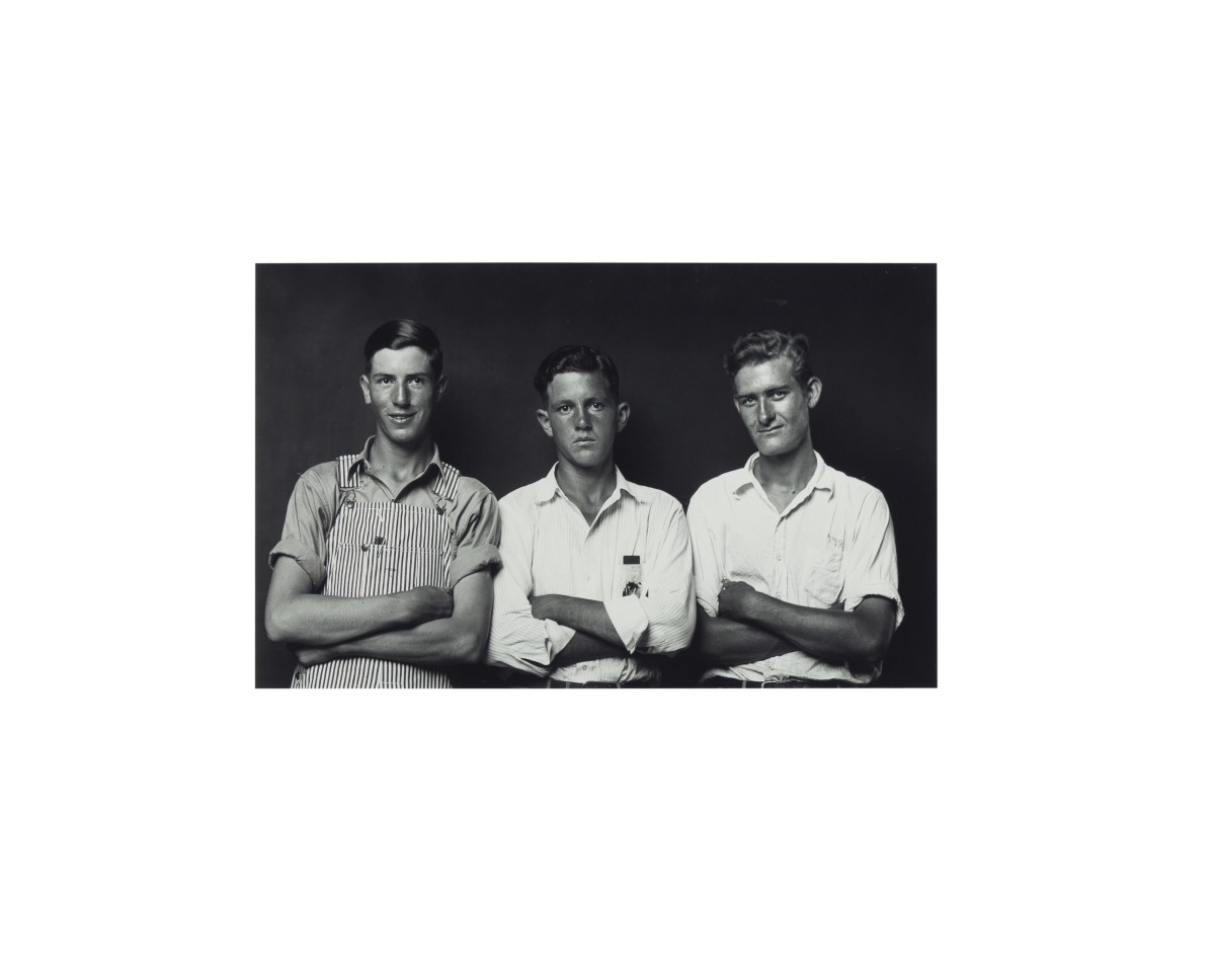 Three Young Men with Arms Cross by Mike Disfarmer 