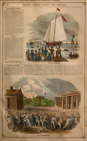 Riot at Hoboken from Gleasons Pictorial by Artist Unknown 