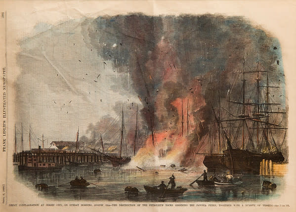 Great Conflagration at Jersey City from Frank Leslie's by Artist Unknown 