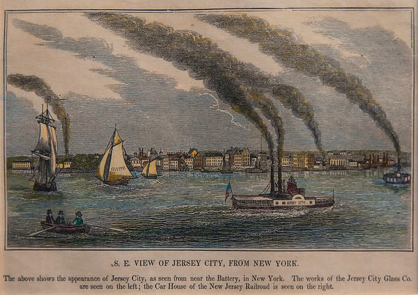 S.E. View of Jersey City from New York by Artist Unknown 
