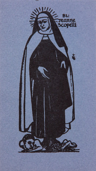 Untitled (Holy Cards--BL Jeanne Scopelli) by Constance Mary Rowe also known as Sister Mary of the  Compassion, O.P. 