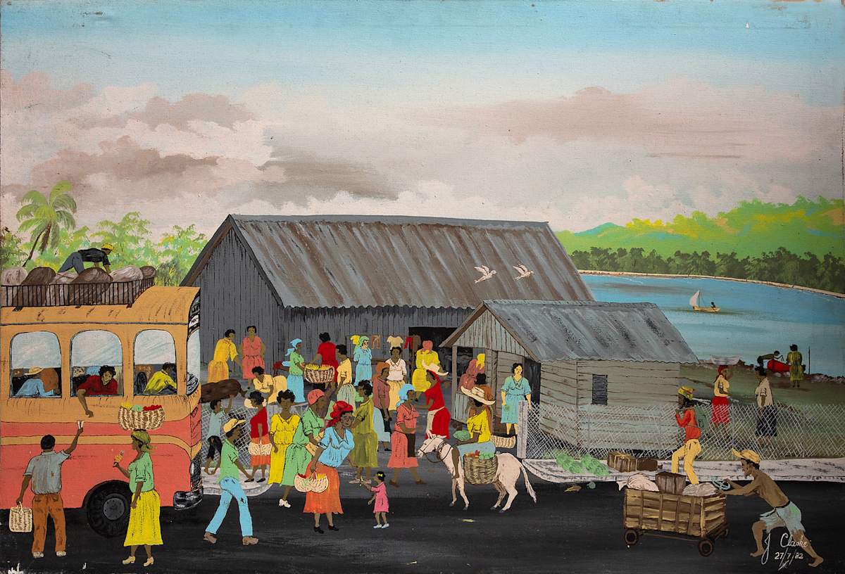 Untitled (Bus, Crowds of People and Buildings...) by J. Clarke, Image 1.