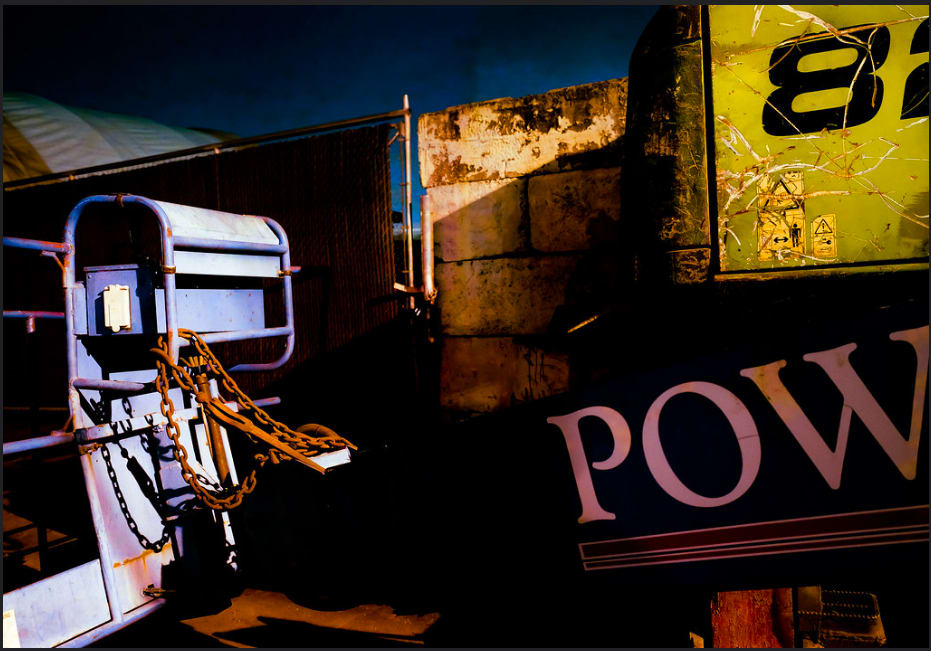 Construction Equipment On County Road, Jersey City NJ by Stephen Fretz 