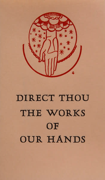 Untitled (Holy Cards--Direct thou the works of our hands) by Constance Mary Rowe also known as Sister Mary of the  Compassion, O.P. 