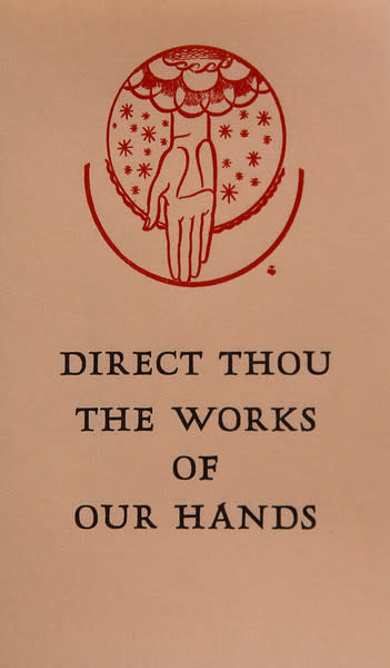 Untitled (Holy Cards--Direct thou the works of our hands) by Constance Mary Rowe also known as Sister Mary of the  Compassion, O.P. 