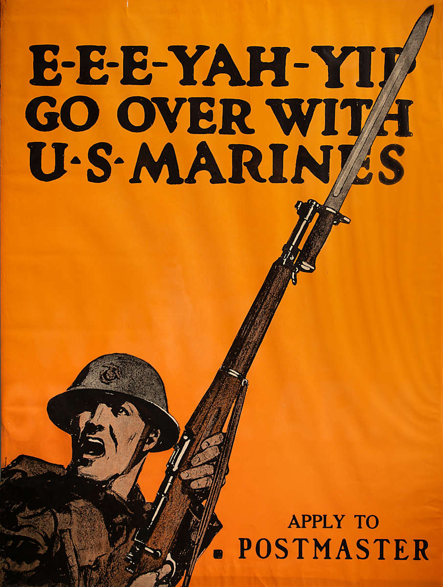 Untitled (E-E-E-YAH-YIP GO OVER WITH U.S. MARINES) by Charles Buckles Falls, Image 1.