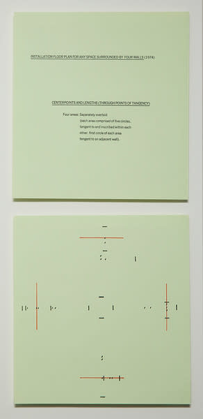 Installation Floor Plan for any Space Surrounded by Four Walls by Barry Le Va 
