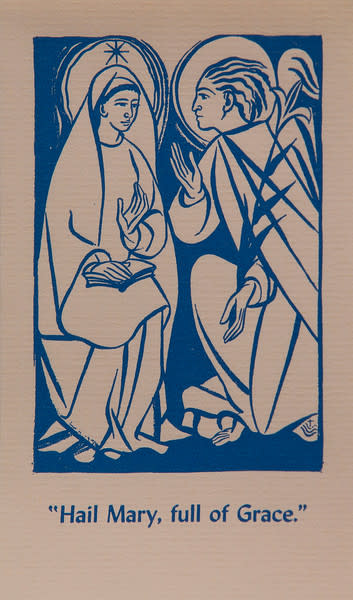 Untitled (Holy Cards--Hail Mary, full of Grace) by Constance Mary Rowe also known as Sister Mary of the  Compassion, O.P. 