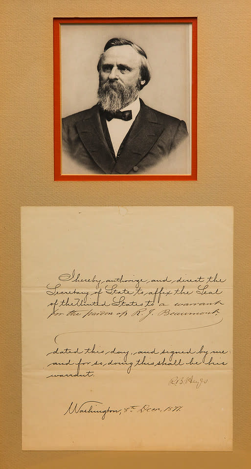 Untitled (Photograph of Rutherford B. Hayes with Autograph) by Artist Unknown 