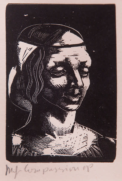 Untitled (Head of Woman) by Constance Mary Rowe also known as Sister Mary of the  Compassion, O.P. 