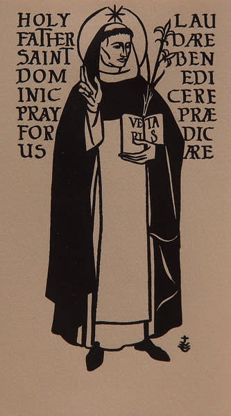 Untitled (Holy Cards--Holy Father Saint Dominic Pray for us) by Constance Mary Rowe also known as Sister Mary of the  Compassion, O.P. 