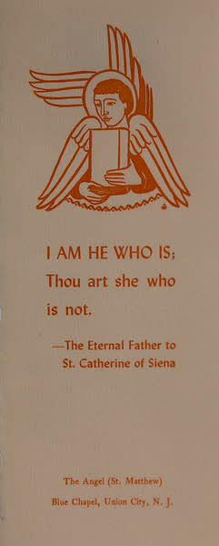 Untitled (Holy Cards--"I am He who is...") by Constance Mary Rowe also known as Sister Mary of the  Compassion, O.P. 