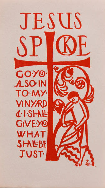 Untitled (Holy Cards--"Jesus Spoke...") by Constance Mary Rowe also known as Sister Mary of the  Compassion, O.P. 