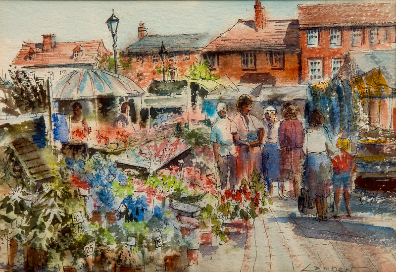 Untitled (British Farmer's Market Scene) by Lambert 