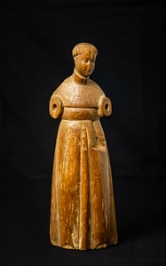 Untitled (Lemonwood Carved Statue of a Saint) by Artist Unknown 