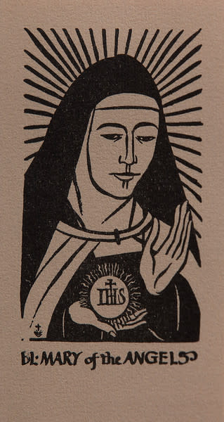 Untitled (Holy Cards--Mary of the Angels) by Constance Mary Rowe also known as Sister Mary of the  Compassion, O.P. 