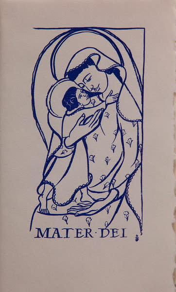 Untitled (Holy Cards--Mater Dei) by Constance Mary Rowe also known as Sister Mary of the  Compassion, O.P. 