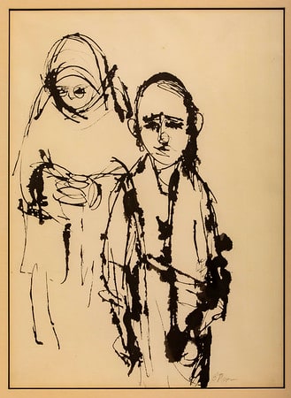 Two Figures (aka Rabbi and Wife) by Beverly Pepper 