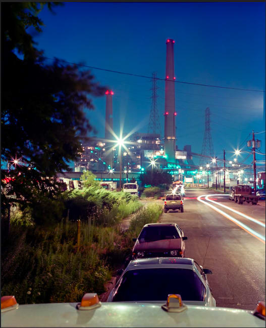 Powerplant From Truck Bed, Jersey City NJ, Circa 1990s-1 by Stephen Fretz 