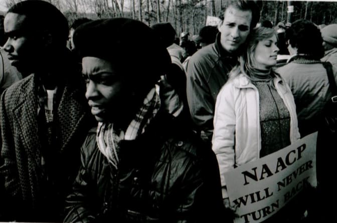 Anti-racism March. Forsyth County, Georgia, USA. 1987. by Eli Reed 