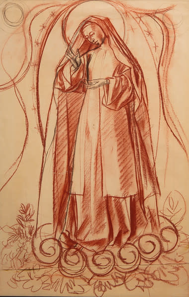 Cartoon for Our Lady of Fatima by Constance Mary Rowe also known as Sister Mary of the  Compassion, O.P. 