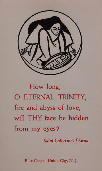 Untitled (Holy Cards--"How long, O Eternal...") by Constance Mary Rowe also known as Sister Mary of the  Compassion, O.P. 