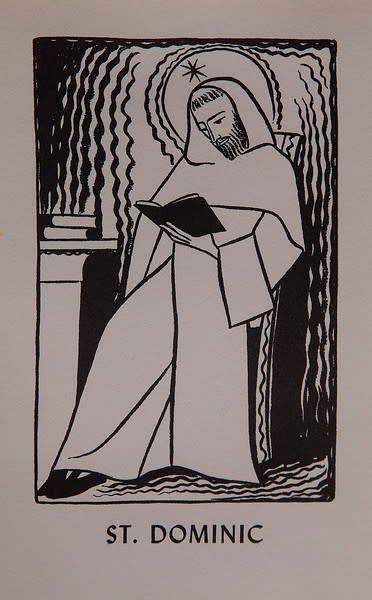 Untitled (Holy Cards--Saint Dominic) by Constance Mary Rowe also known as Sister Mary of the  Compassion, O.P. 