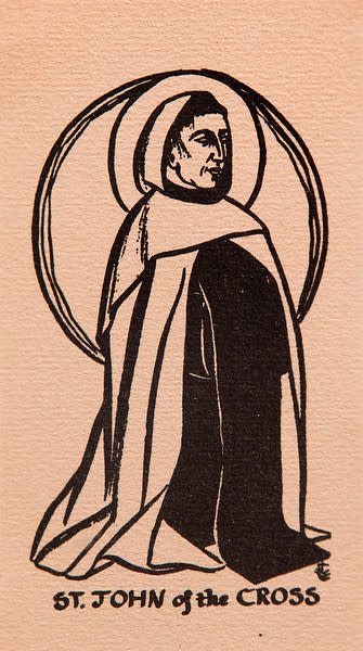 Untitled (Holy Cards--Saint John of the Cross) by Constance Mary Rowe also known as Sister Mary of the  Compassion, O.P. 