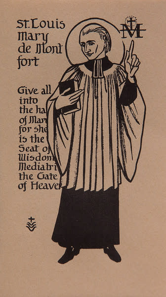 Untitled (Holy Cards--Saint Louis Mary de Montfort) by Constance Mary Rowe also known as Sister Mary of the  Compassion, O.P. 