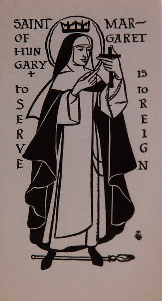 Untitled (Holy Cards--Saint Margaret of Hungary) by Constance Mary Rowe also known as Sister Mary of the  Compassion, O.P. 