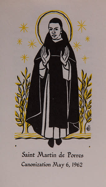 Untitled (Holy Cards--Saint Martin de Porres) by Constance Mary Rowe also known as Sister Mary of the  Compassion, O.P. 