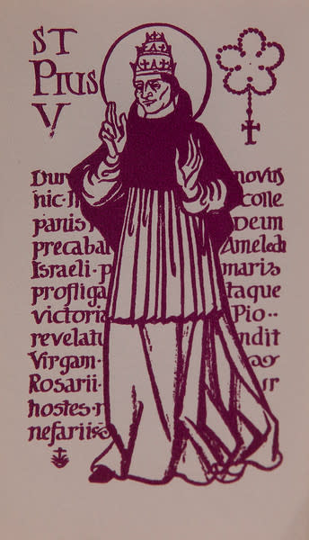 Untitled (Holy Cards--Saint Pius V) by Constance Mary Rowe also known as Sister Mary of the  Compassion, O.P. 