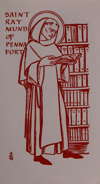 Untitled (Holy Cards--Saint Raymund of Pennafort) by Constance Mary Rowe also known as Sister Mary of the  Compassion, O.P. 