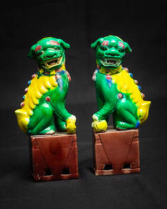 Untitled (Antique Chinese Sancai Foo Dogs) by Artist Unknown 