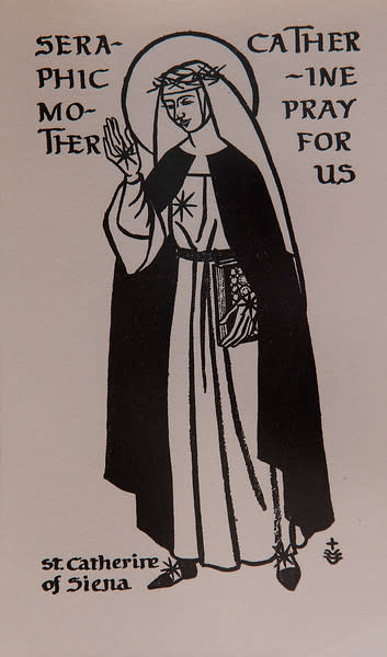 Untitled (Holy Cards--Seraphic Mother Catherine Pray for us) by Constance Mary Rowe also known as Sister Mary of the  Compassion, O.P. 