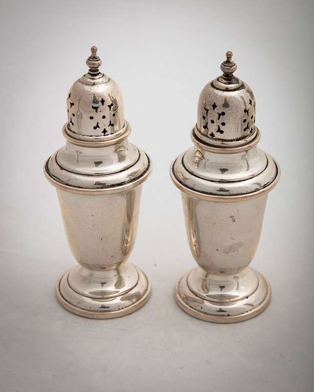 Untitled (Pair of Sterling Silver Pepper Shakers) by Artist Unknown 
